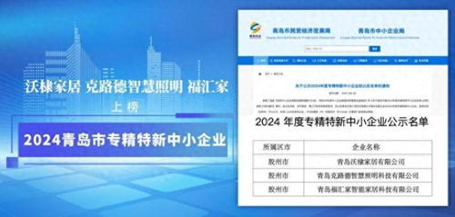 少海匯3家企業登榜2024青島市專精特新中小企業名單